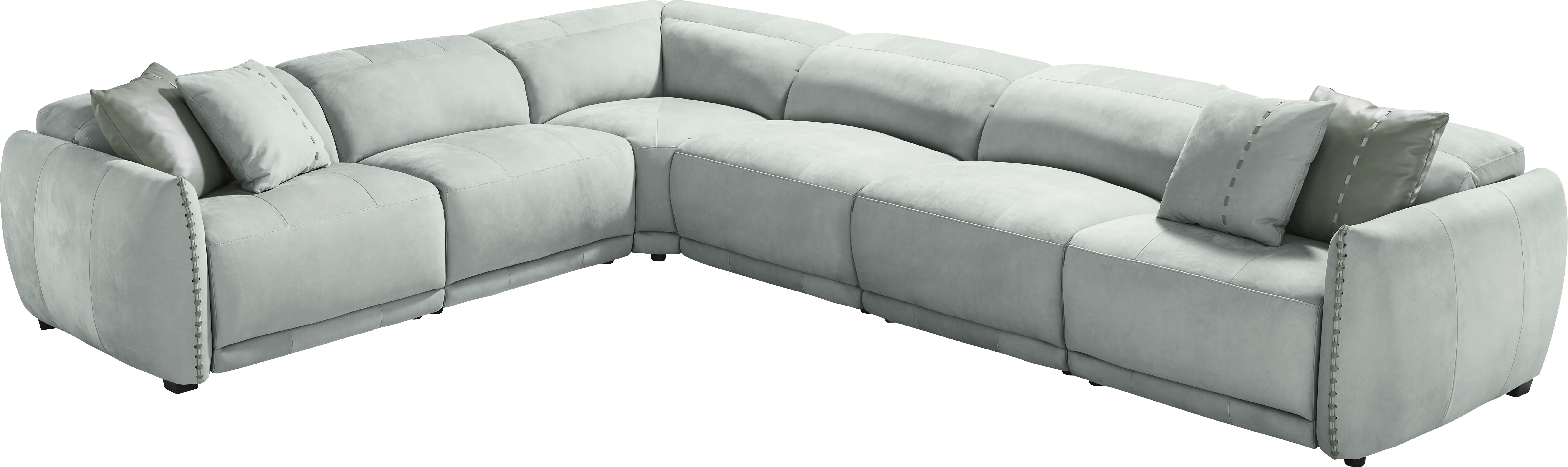 Valerio Hydra Leather 6 Pc Dual Power Reclining Sectional - Thumbnail - Image 1