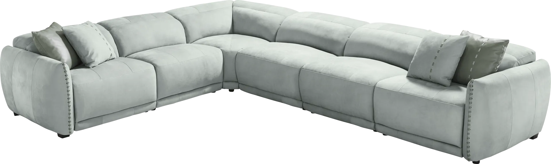 Valerio Hydra Leather 6 Pc Dual Power Reclining Sectional - Image 1
