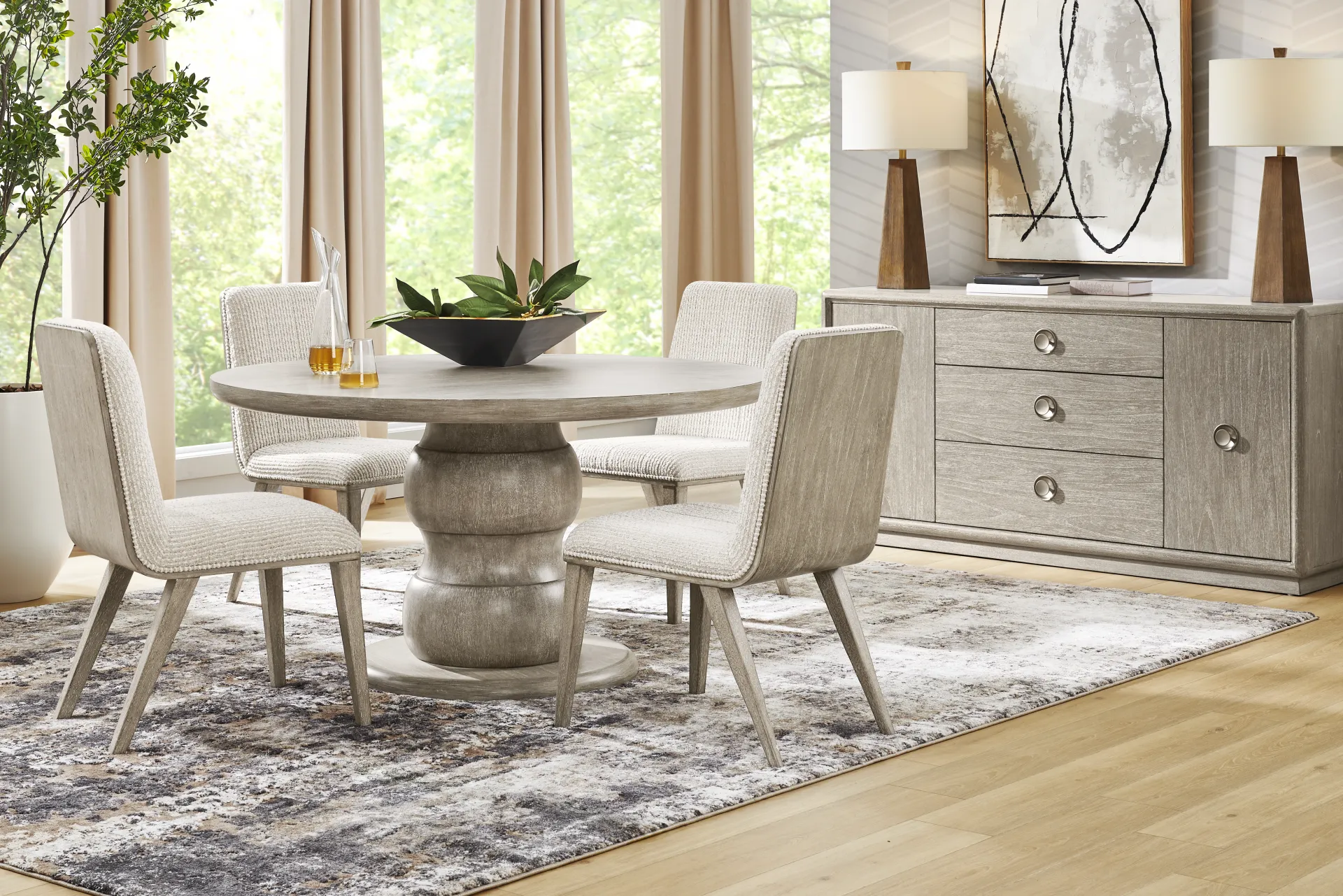 Santa Clarita Light Gray 5 Pc Round Dining Room - Image 1