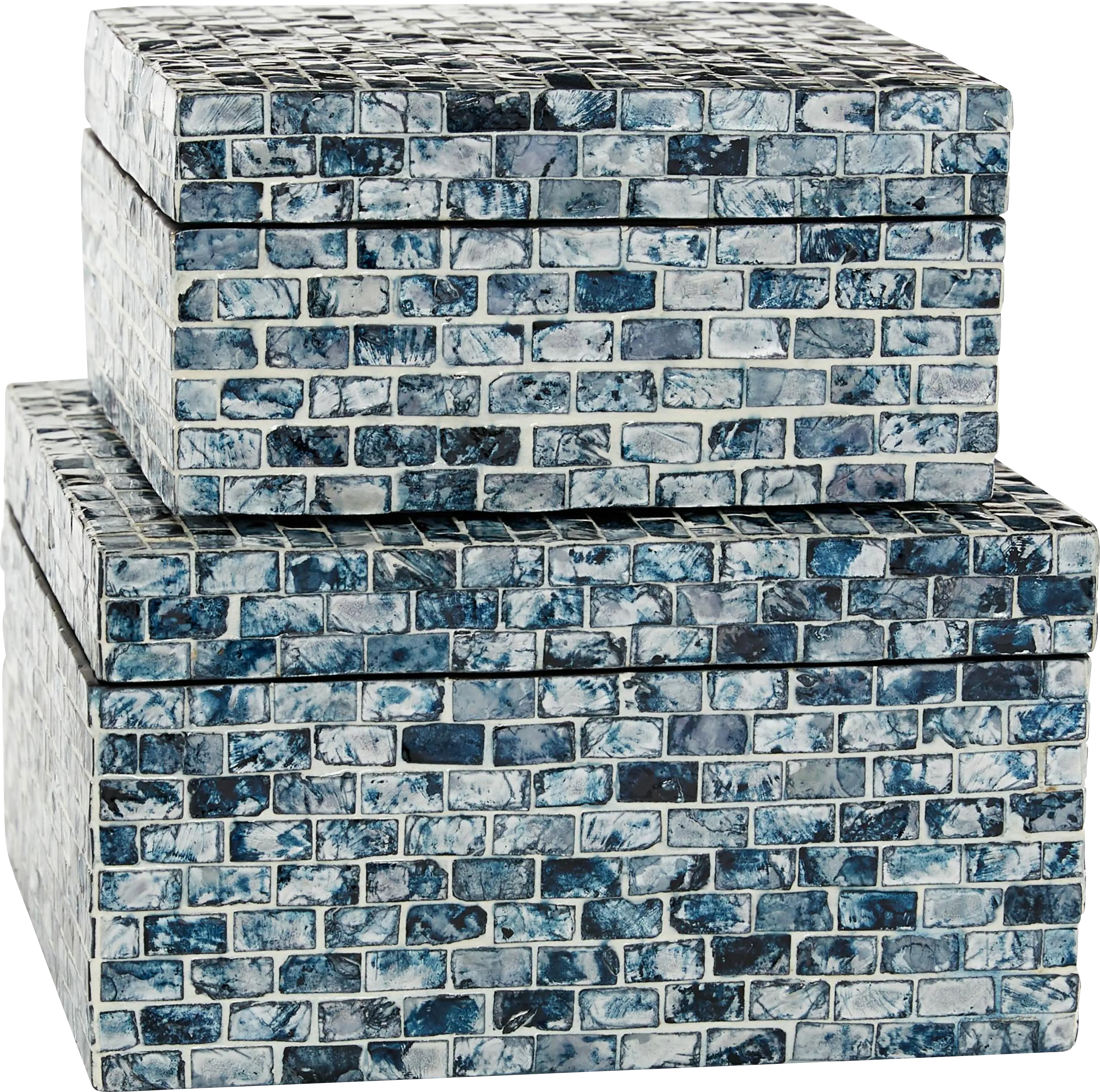 Jemata Blue Decorative Box, Set of 2 - Thumbnail - Image 1
