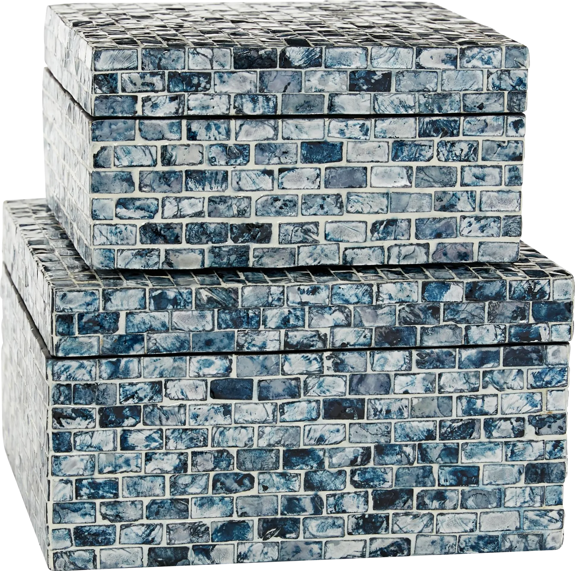 Jemata Blue Decorative Box, Set of 2 - Image 1