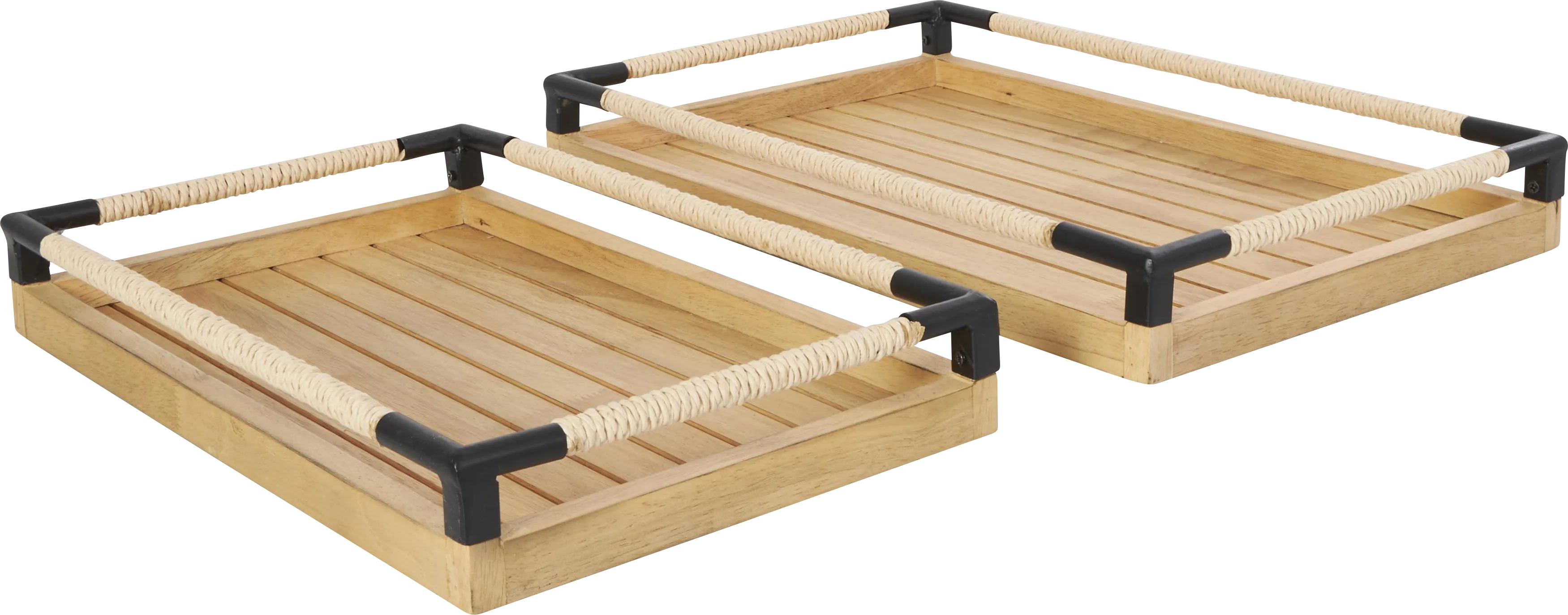 Ahoma Brown Tray, Set of 2 - Thumbnail - Image 1