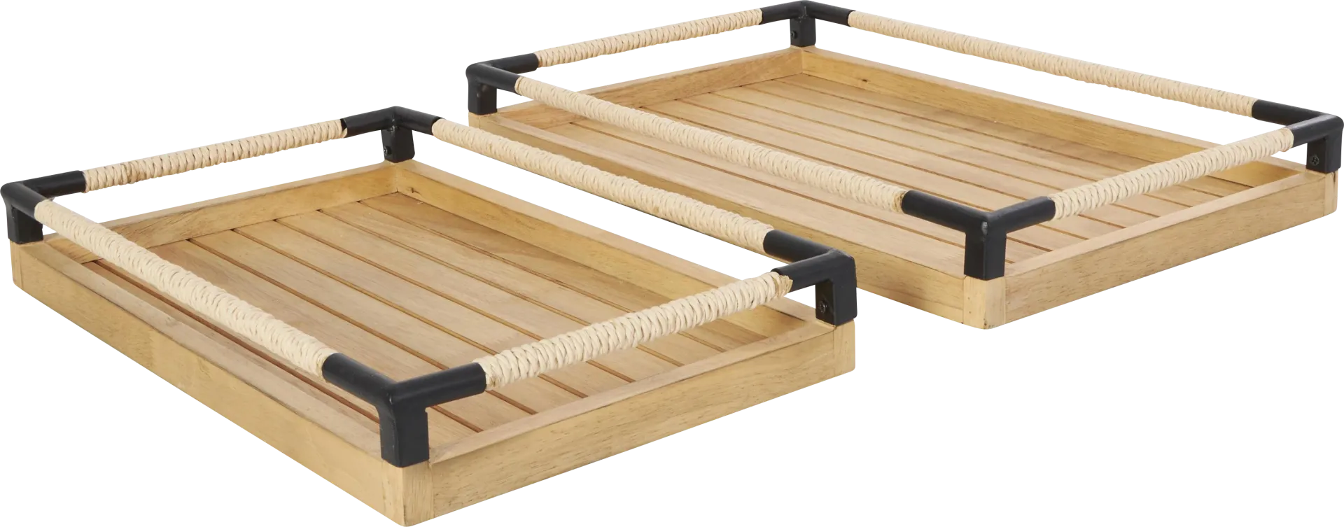 Ahoma Brown Tray, Set of 2 - Image 1