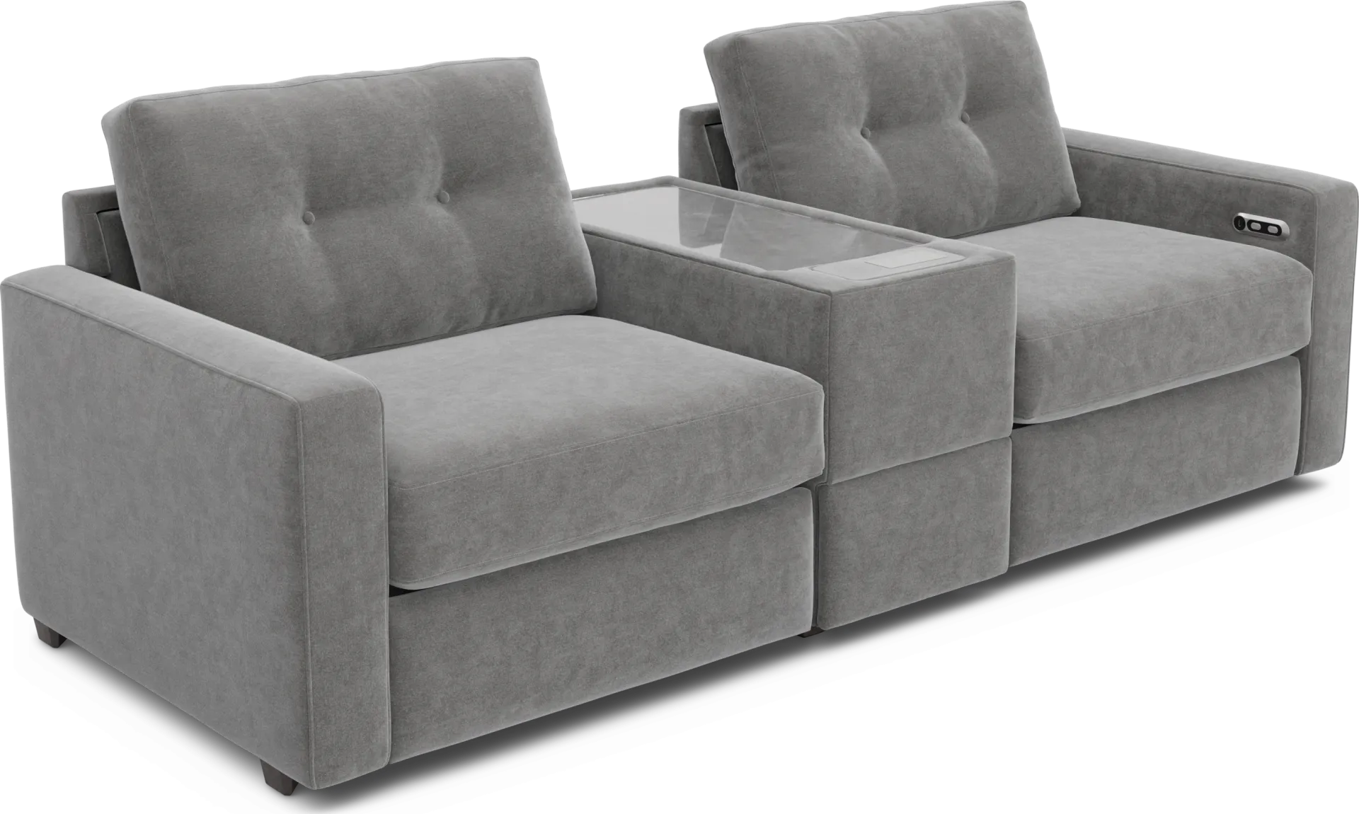 Gray 3 Pc Power Reclining ModularOne with Media Console - Image 2