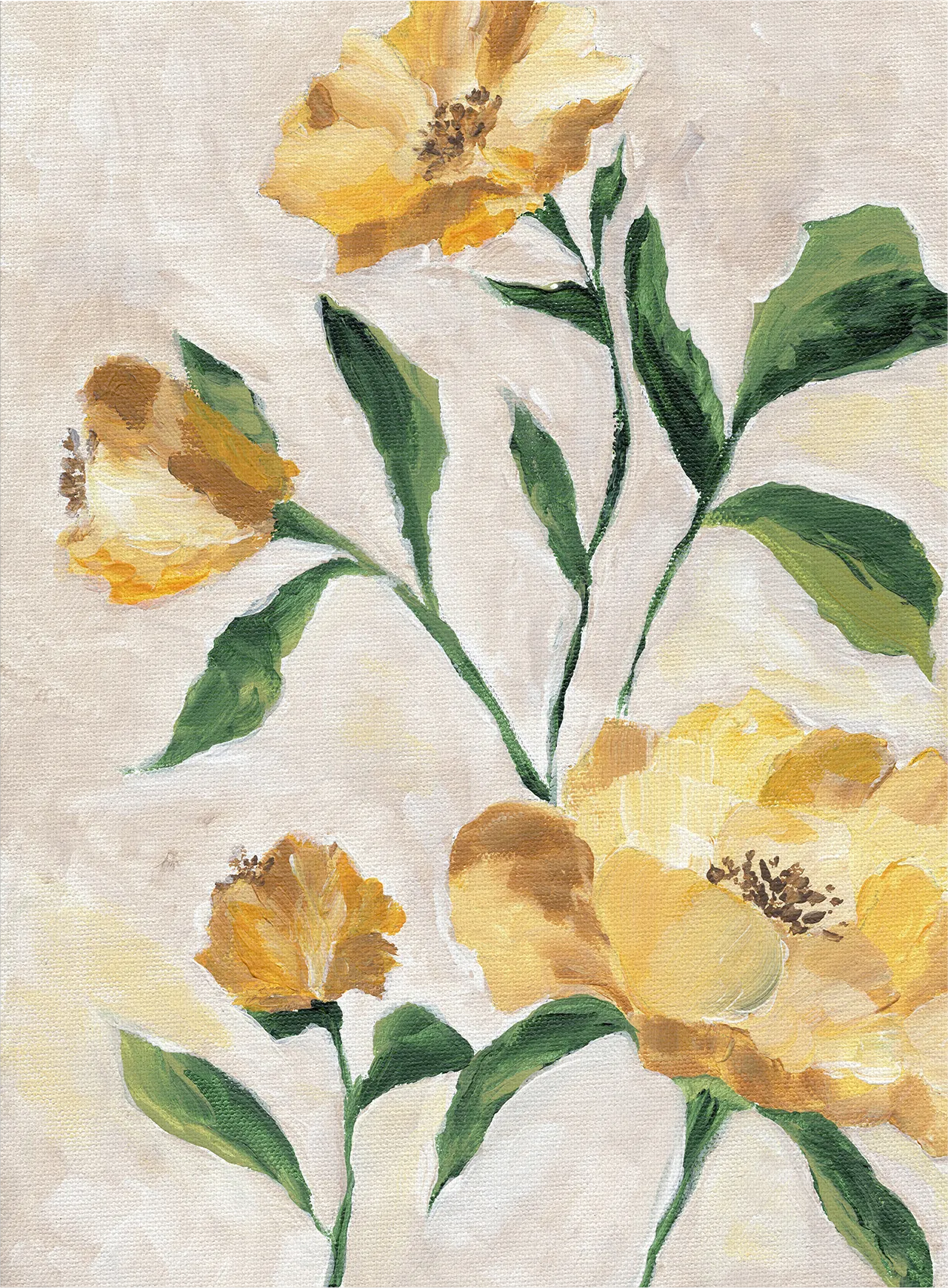 Camellias Yellow Artwork - Image 1