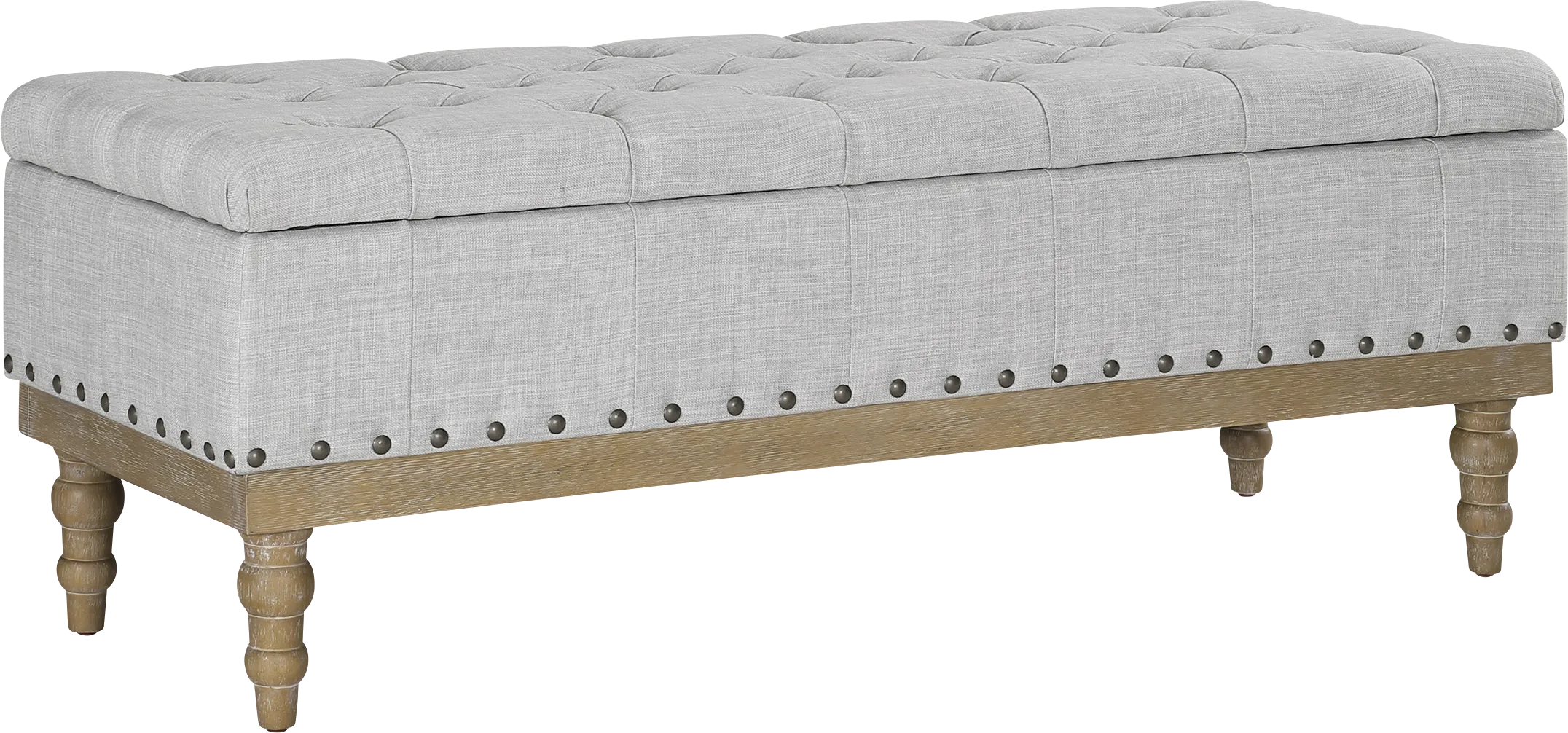 Aibell Gray Storage Bench - Thumbnail - Image 1