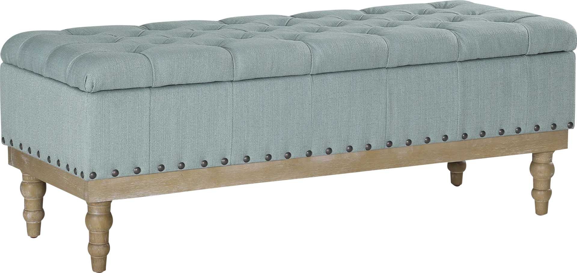 Aubrina Blue Storage Bench - Image 1