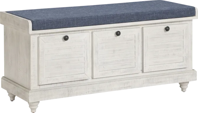 Chikelu White Storage Bench