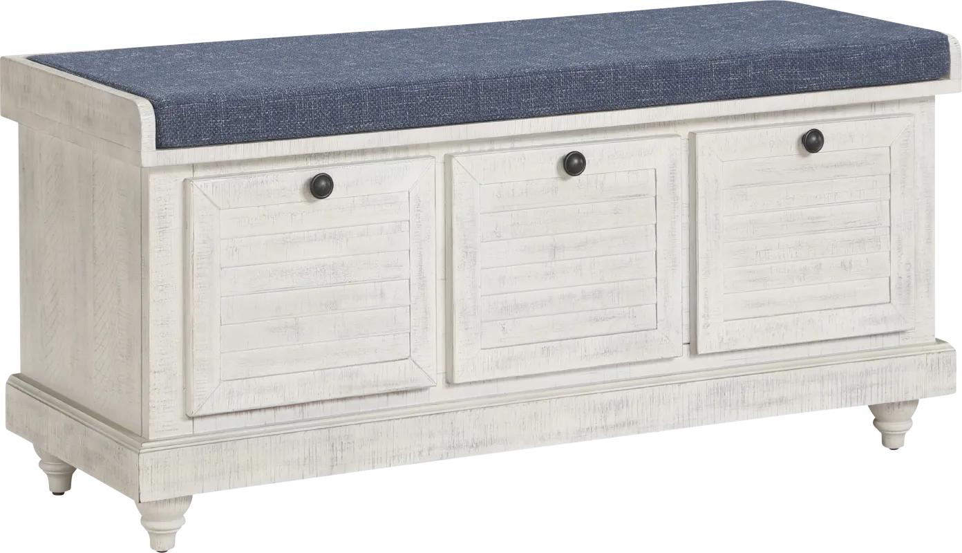 Chikelu White Storage Bench