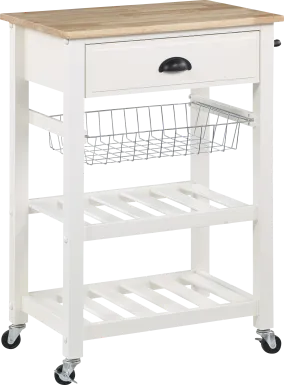 Ariyanna White Kitchen Cart