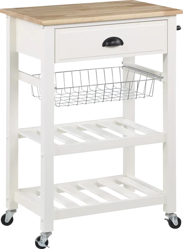 Ariyanna White Kitchen Cart