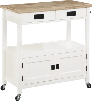 Paxt White Kitchen Cart