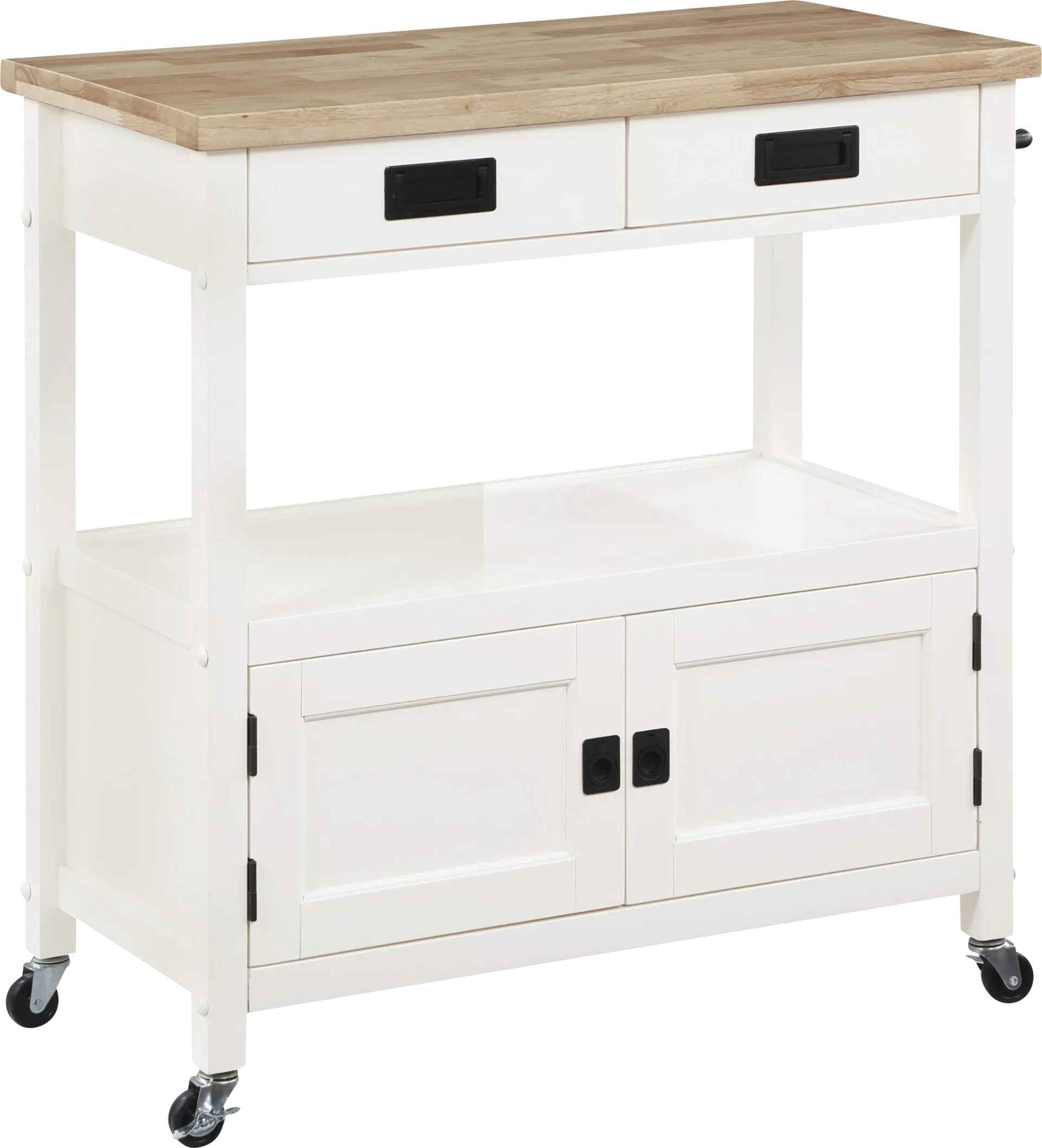 Paxt White Kitchen Cart - Image 1