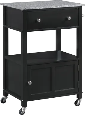 Fyonae Black Kitchen Cart