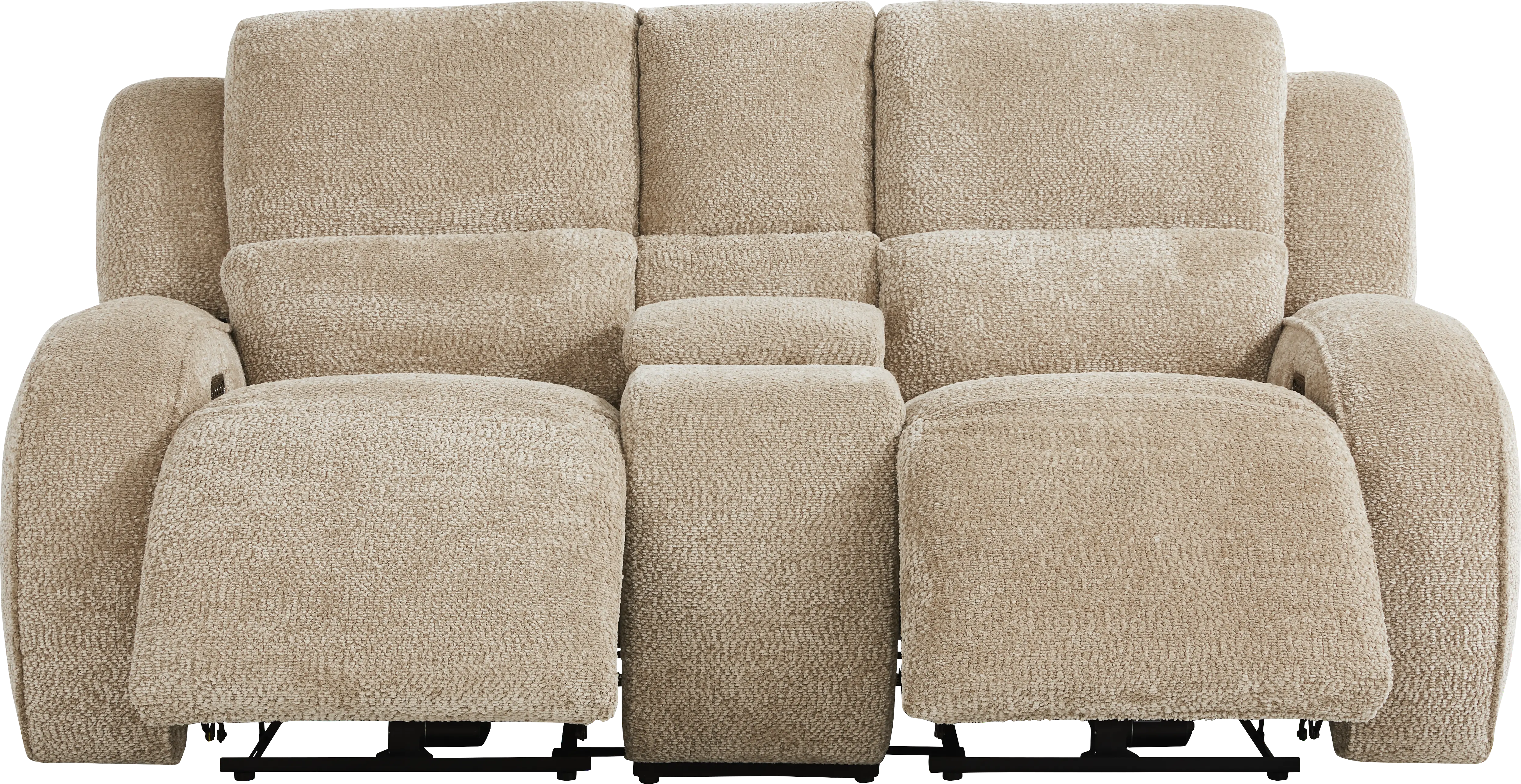 Crestwood Tan Dual Power Reclining Loveseat - Thumbnail - Image 1