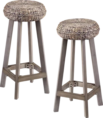 Hebberg Brown Bar Height Stool, Set of 2