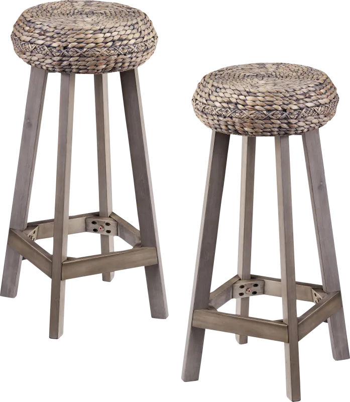 Hebberg Brown Bar Height Stool, Set of 2