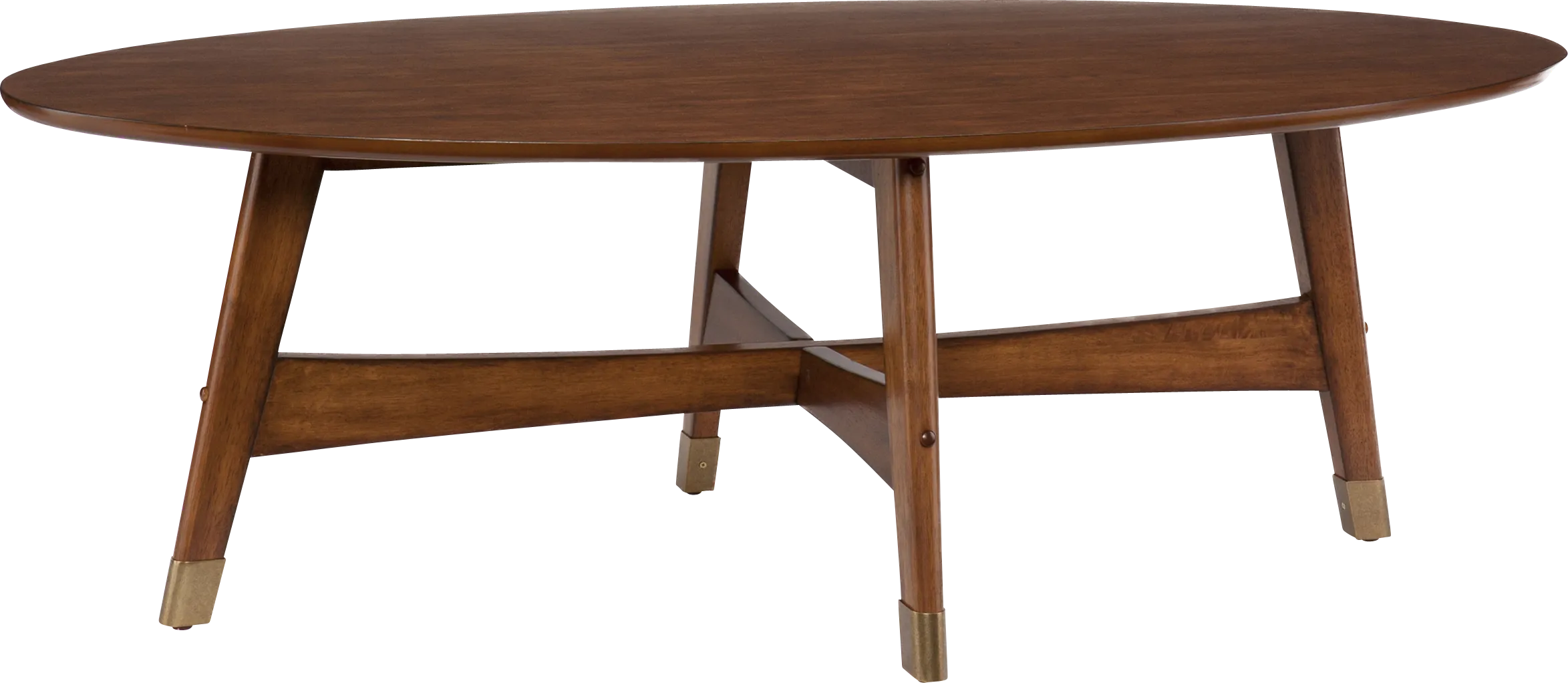 Uggan Brown Oval Cocktail Table - Thumbnail - Image 1