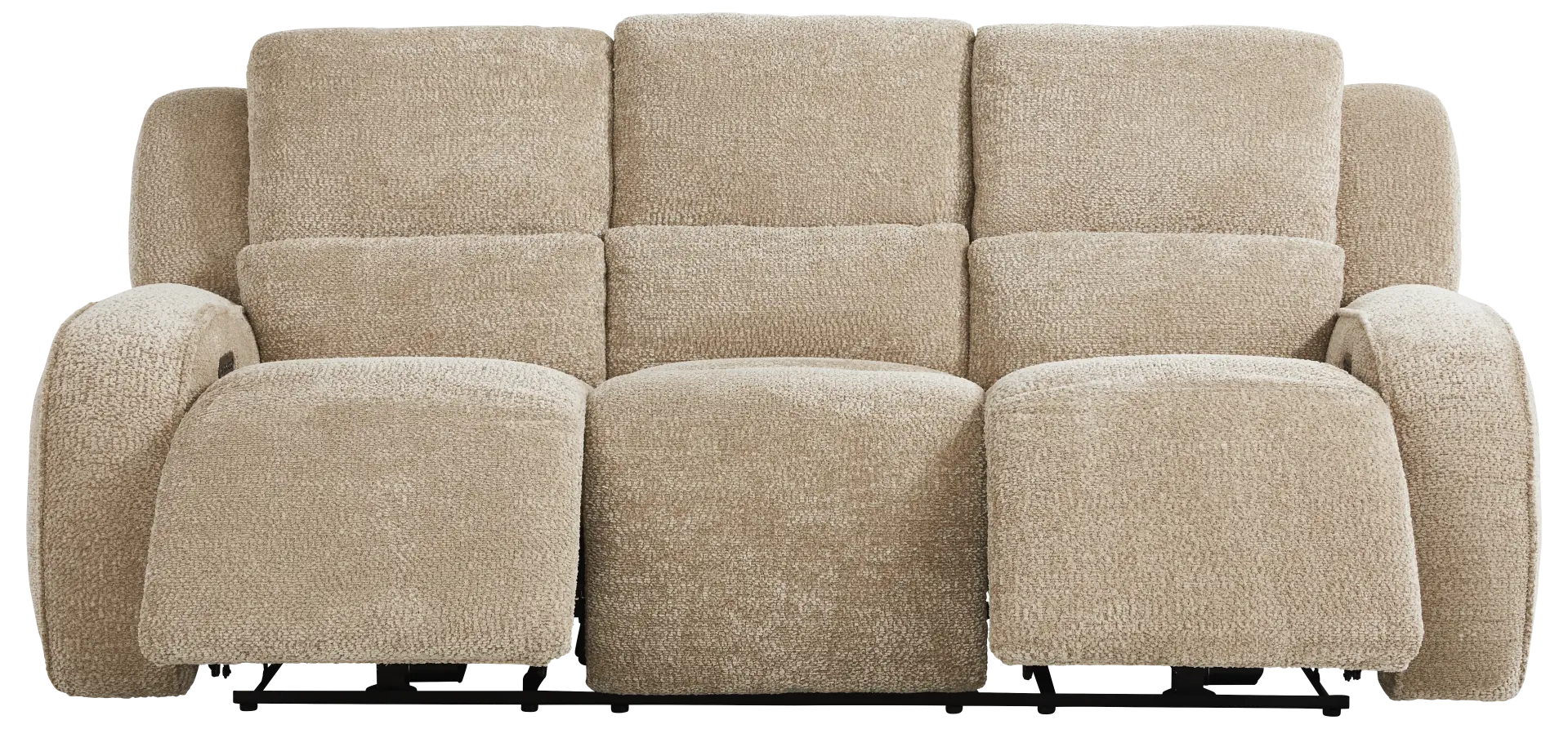tan dual power reclining sofa