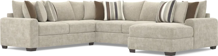 3 pc right arm chaise sectional