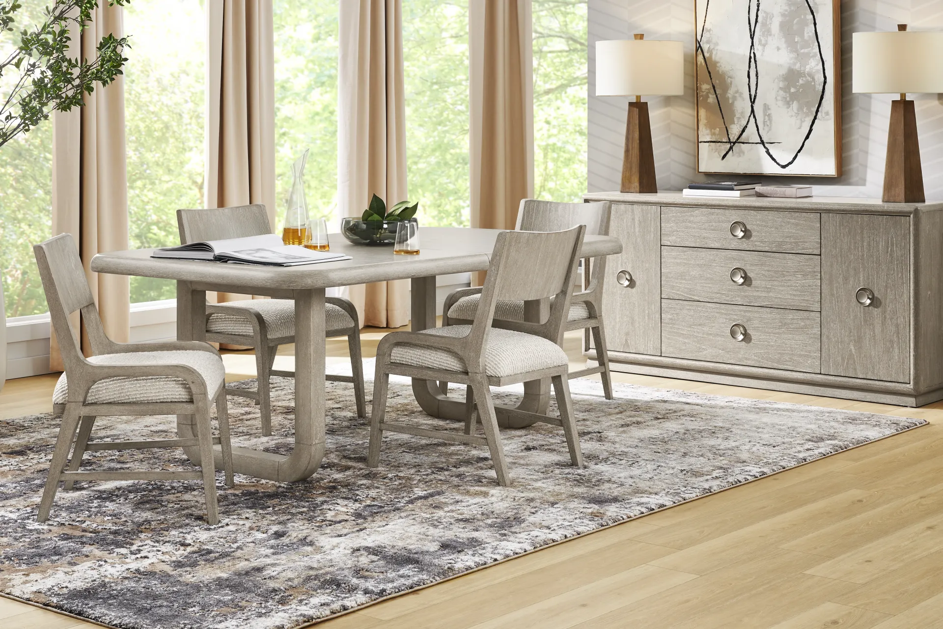 Santa Clarita Light Gray Dining Table - Image 2