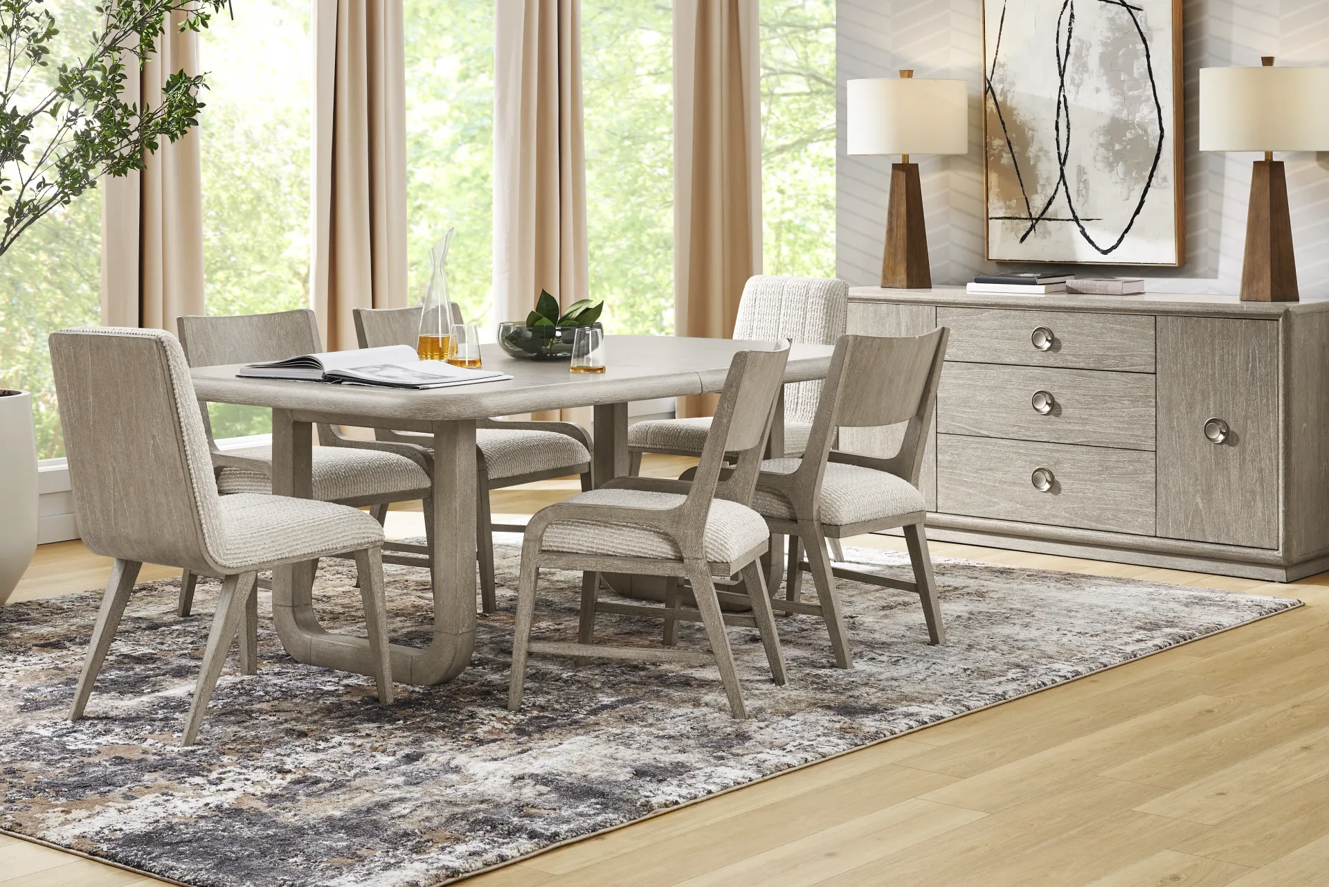 Santa Clarita Light Gray 7 Pc Dining Room - Image 1