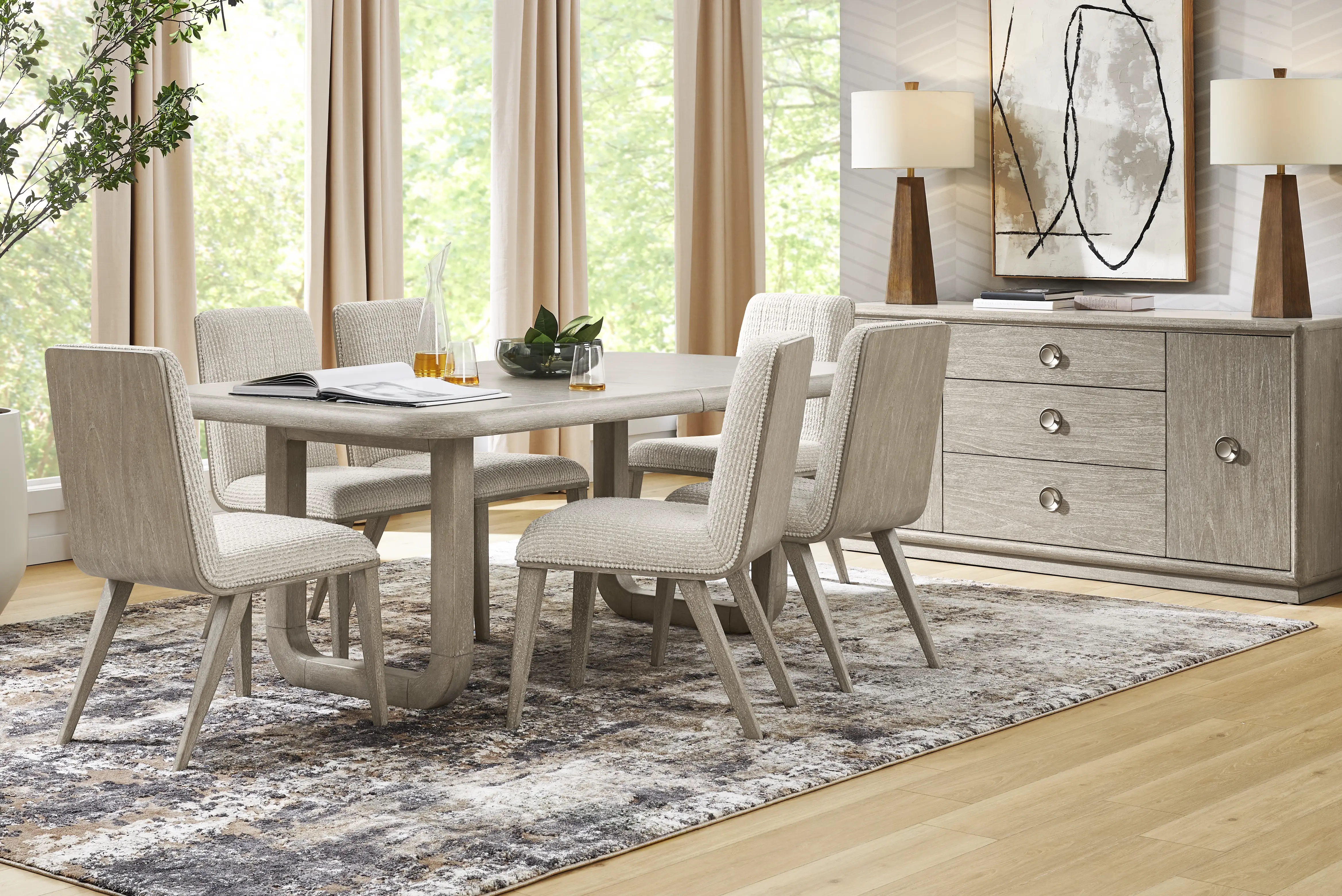 Santa Clarita Light Gray 7 Pc Dining Room - Thumbnail - Image 1