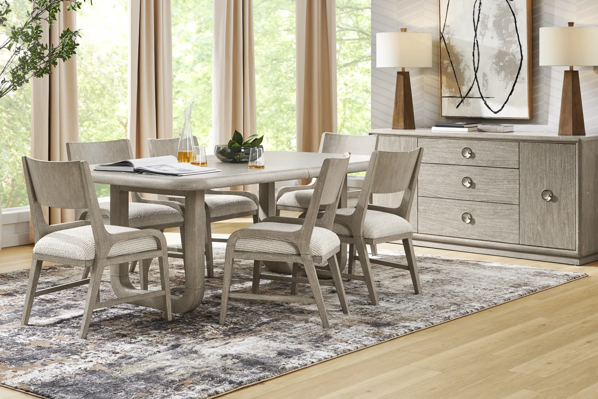 Santa Clarita Light Gray 7 Pc Dining Room - Image 1