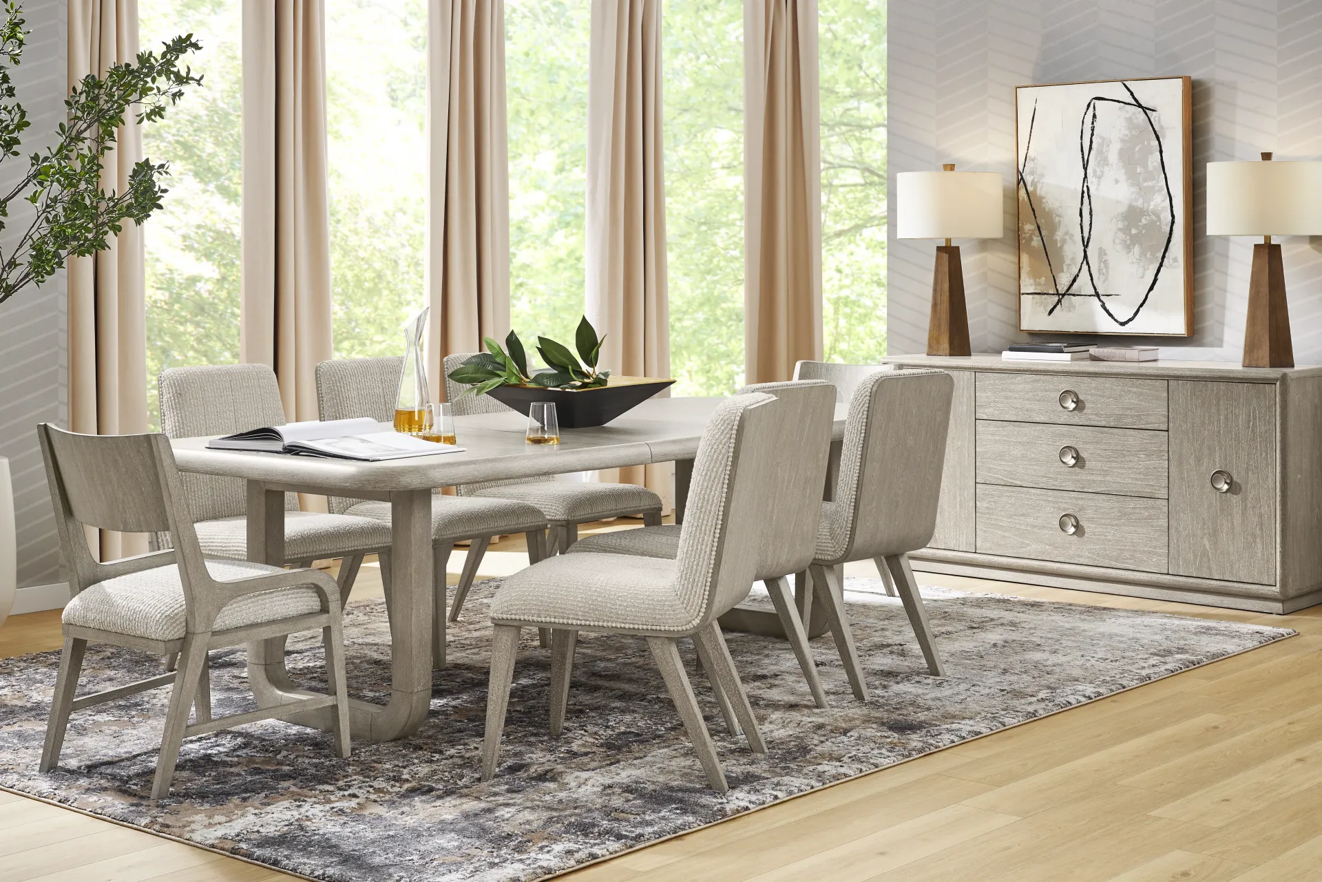 Santa Clarita Light Gray 9 Pc Dining Room - Image 1