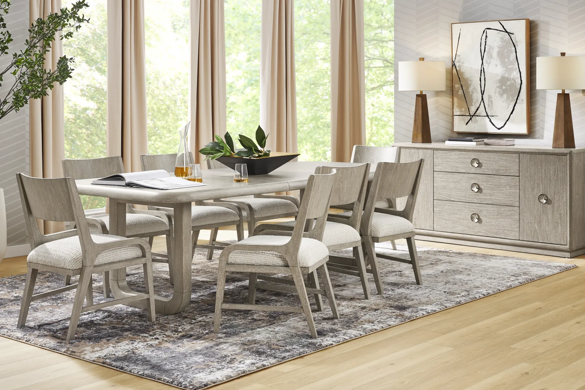 Santa Clarita Light Gray 9 Pc Dining Room - Image 1