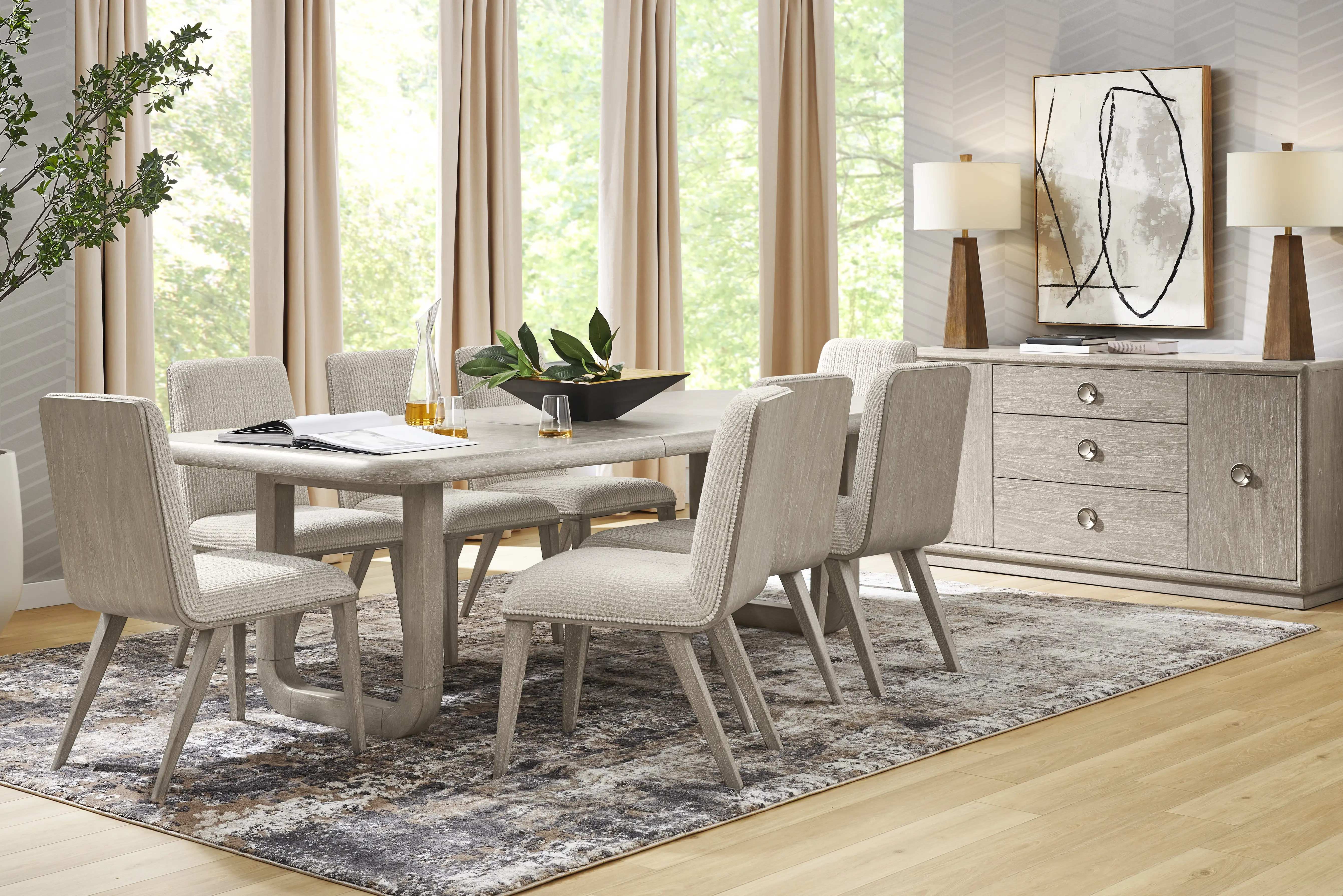 Santa Clarita Light Gray 9 Pc Dining Room - Thumbnail - Image 1