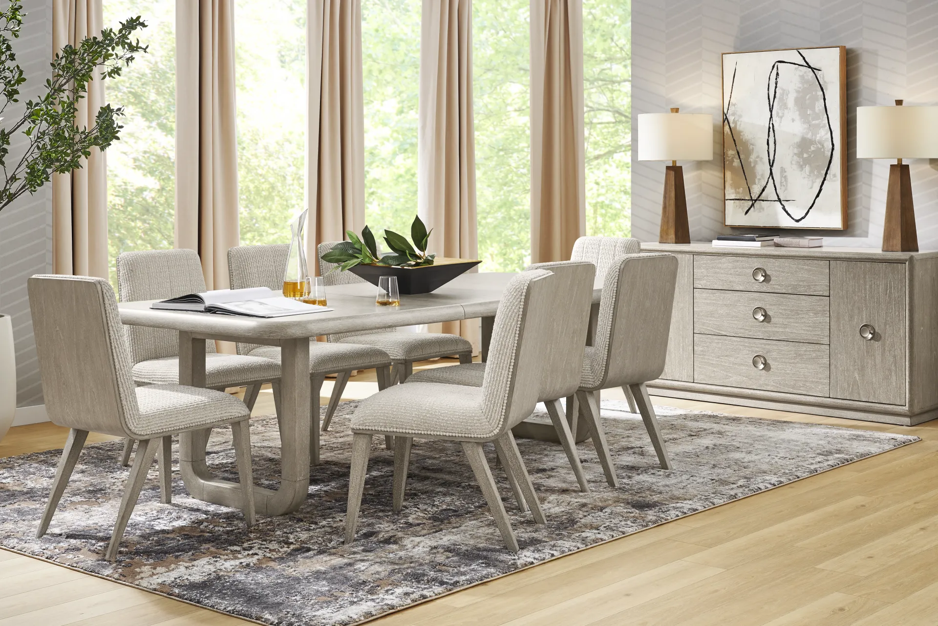 Santa Clarita Light Gray 9 Pc Dining Room - Image 1