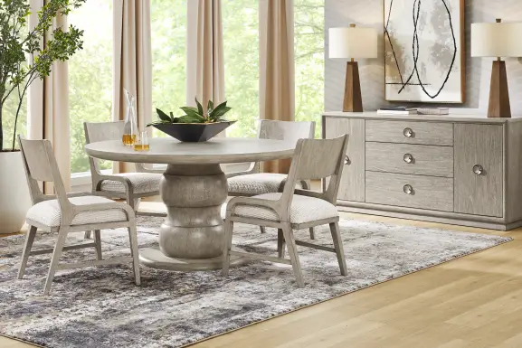 Santa Clarita Light Gray 5 Pc Round Dining Room