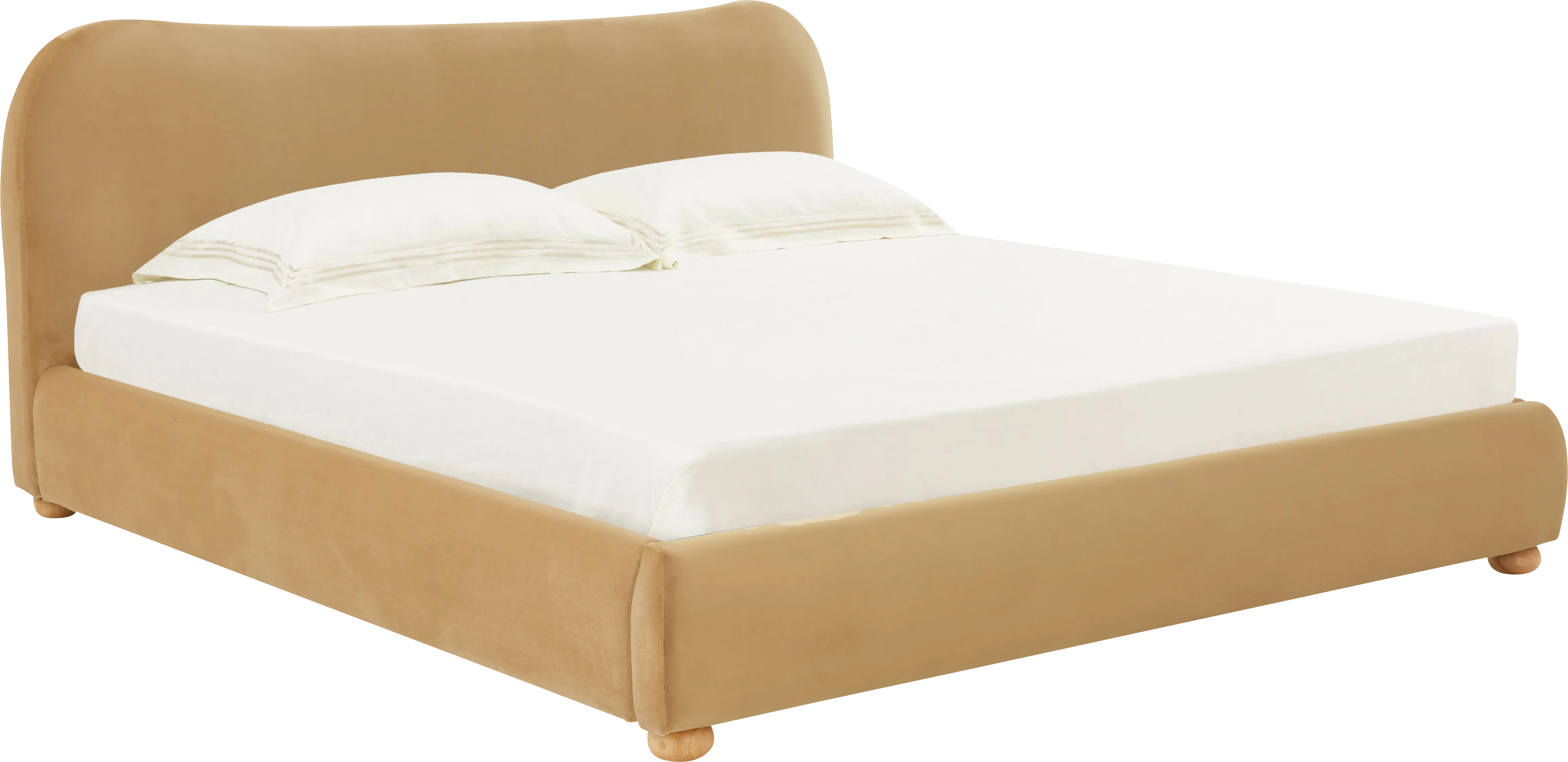 Drukma Light Brown King Bed - Thumbnail - Image 1