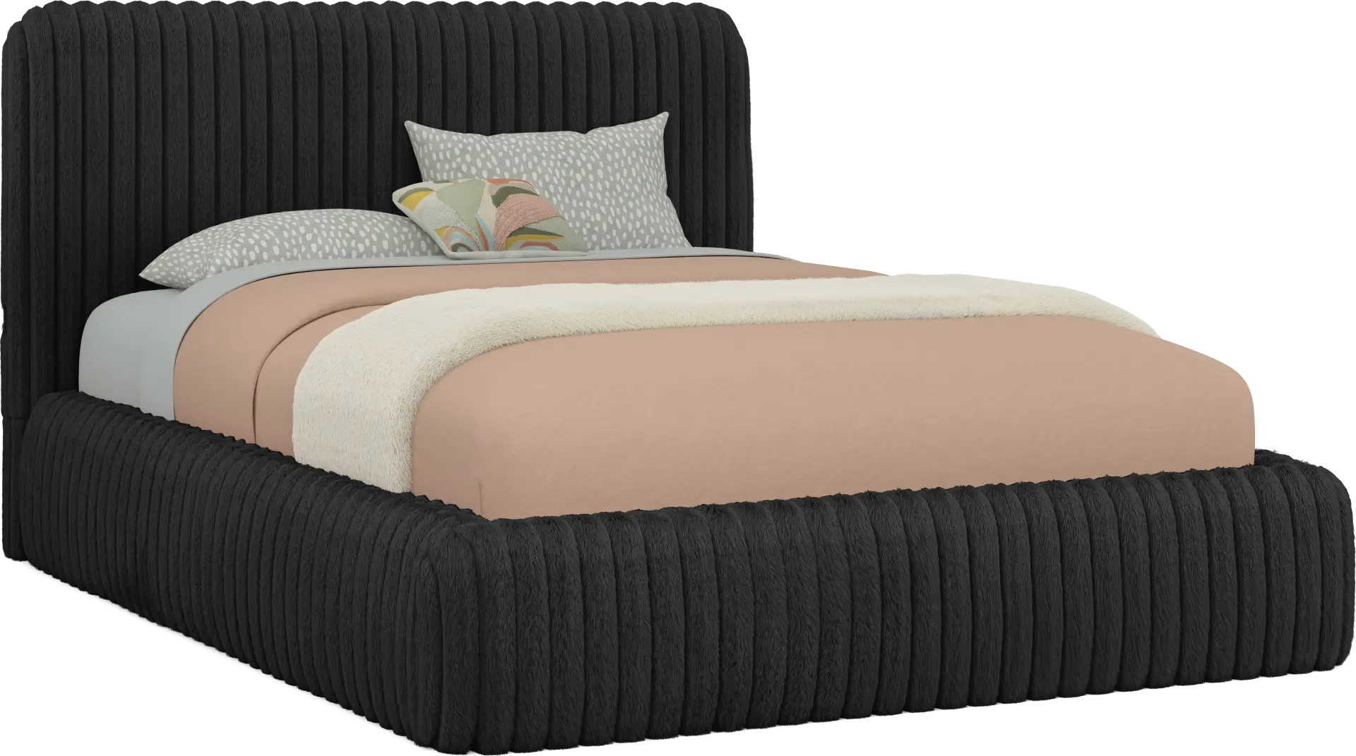 Kids Charlize Black Full Upholstered Bed
