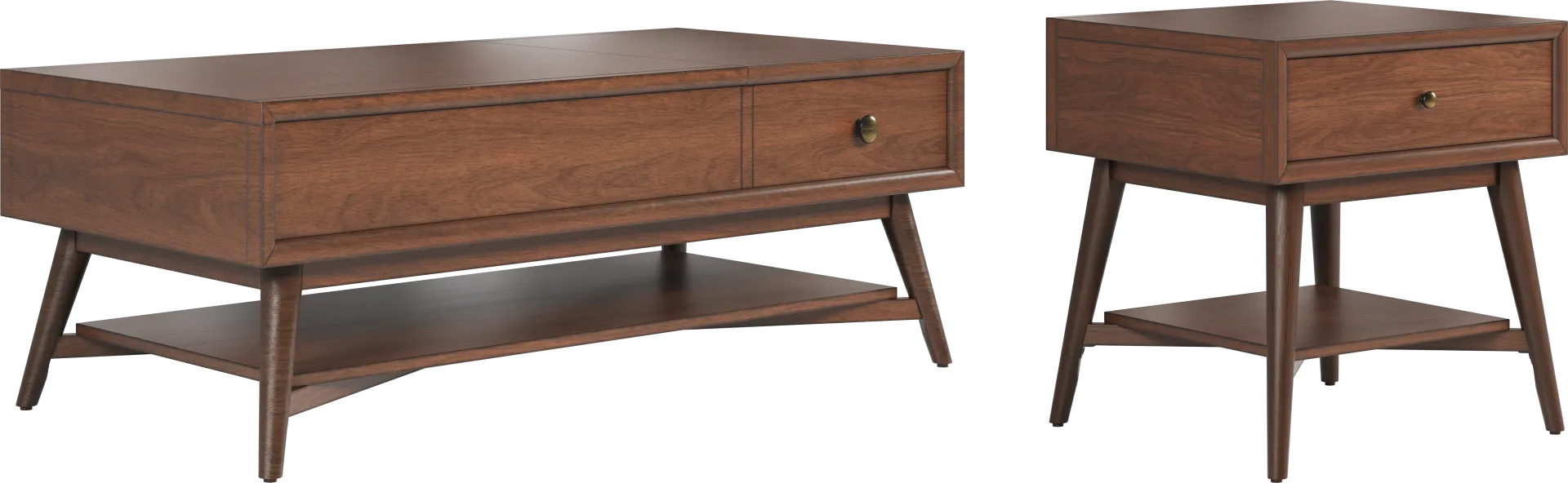 Greyson Brown Cherry 2 Pc Table Set - Image 1