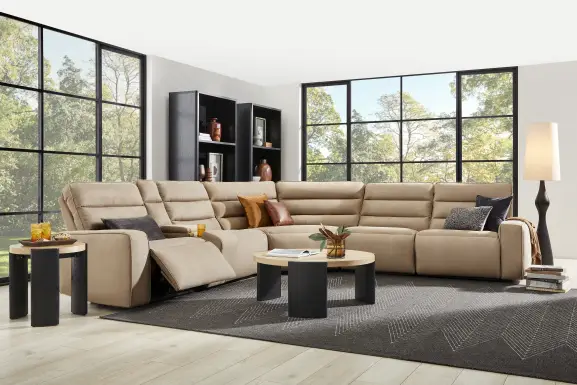 Del Mar Sand 6 Pc Dual Power Sectional