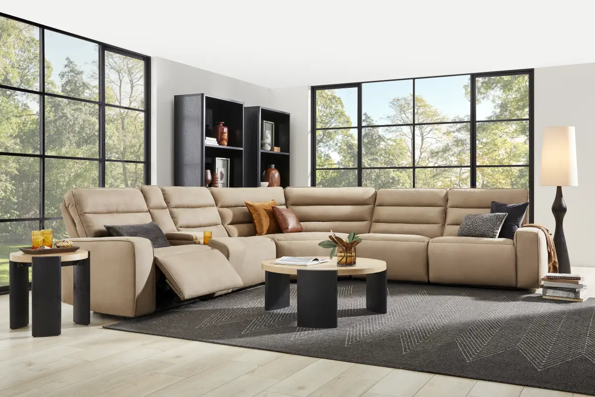 Del Mar Sand 6 Pc Dual Power Sectional