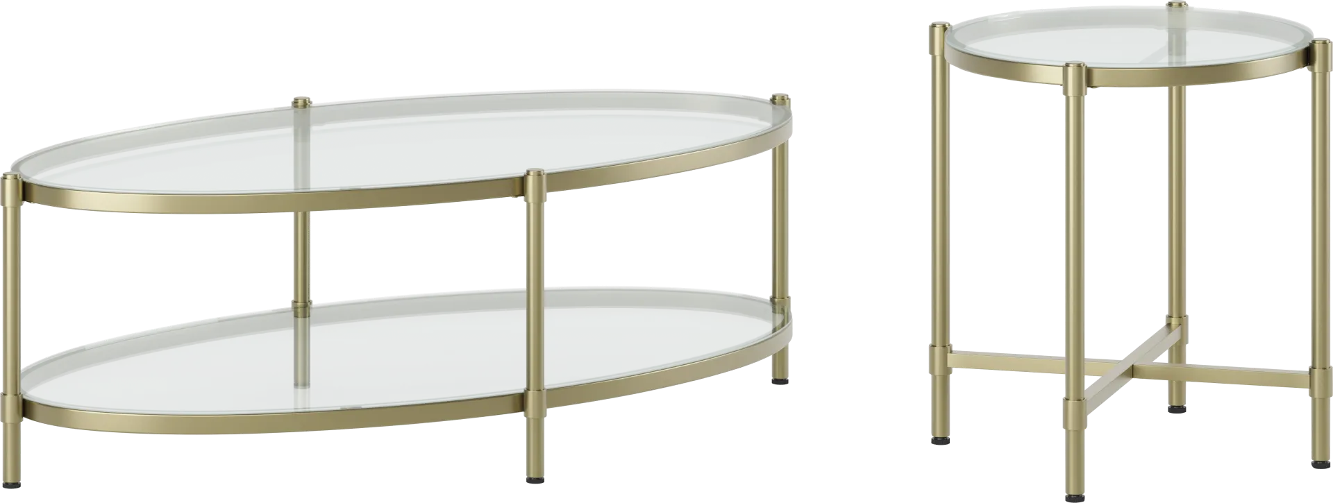 Alva Gold 2 Pc Table Set - Image 1
