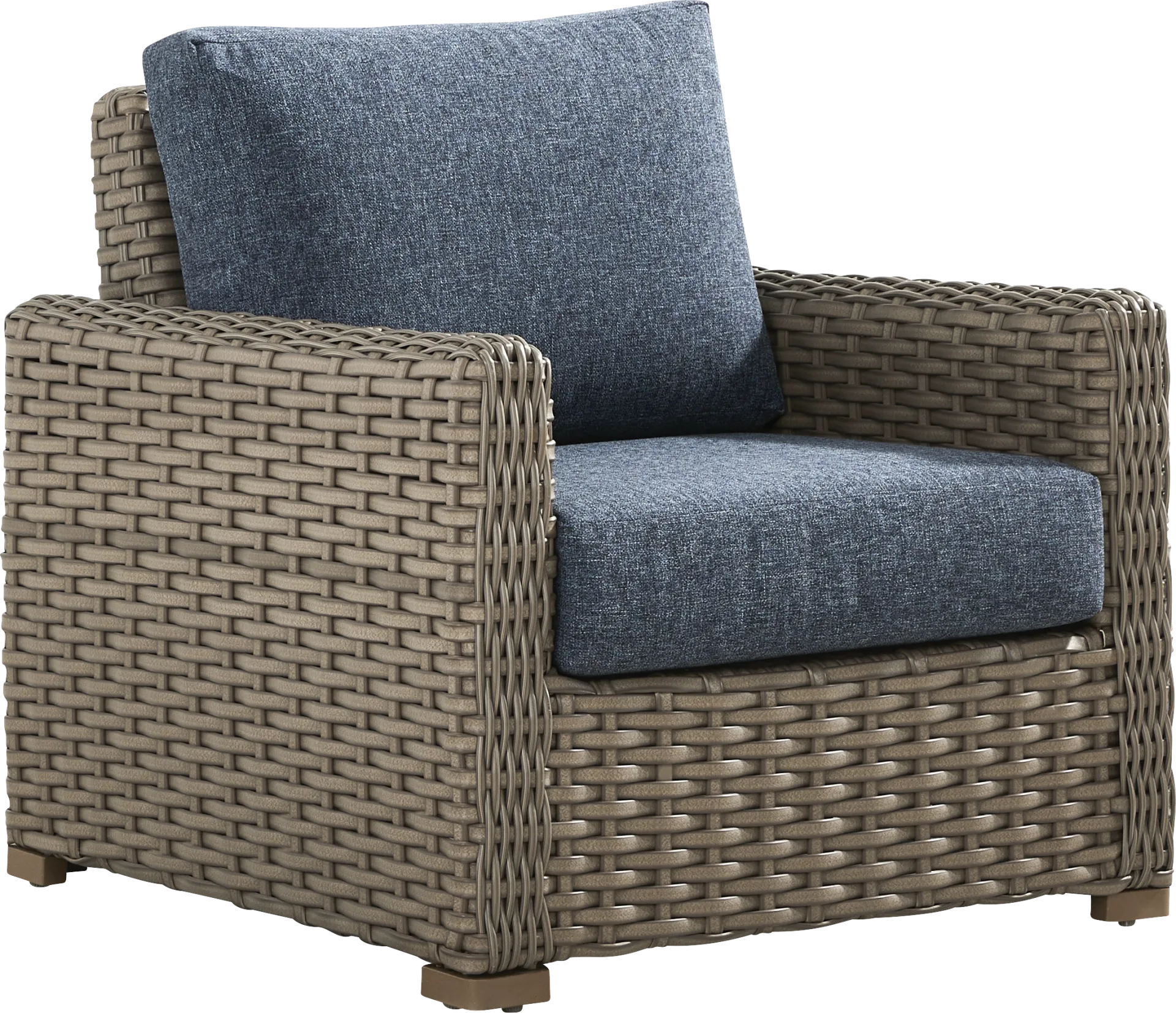 Siesta Key Driftwood Finish Outdoor Chair with Ink Cushions - Image 1
