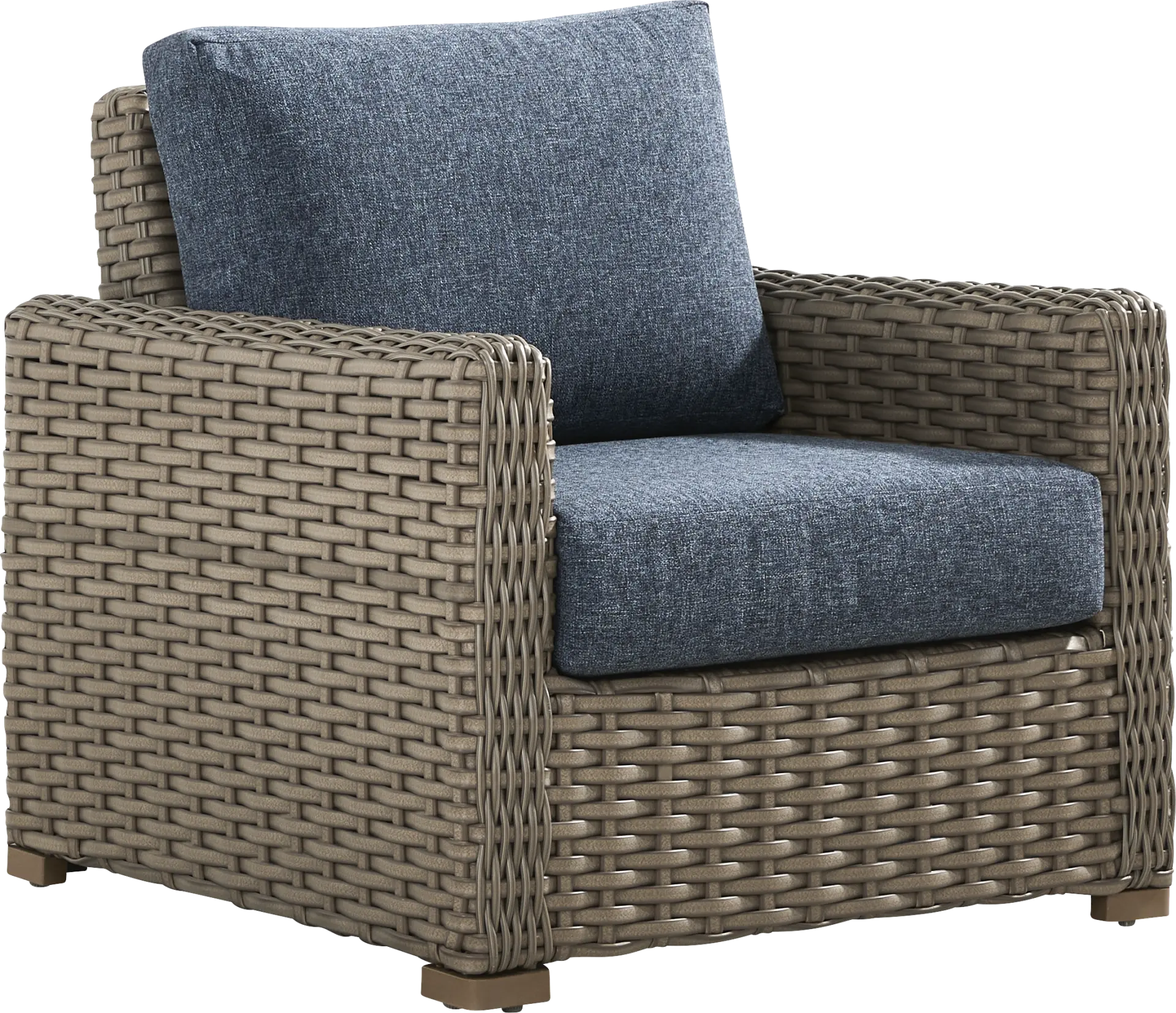 Siesta Key Driftwood Finish Outdoor Chair with Ink Cushions