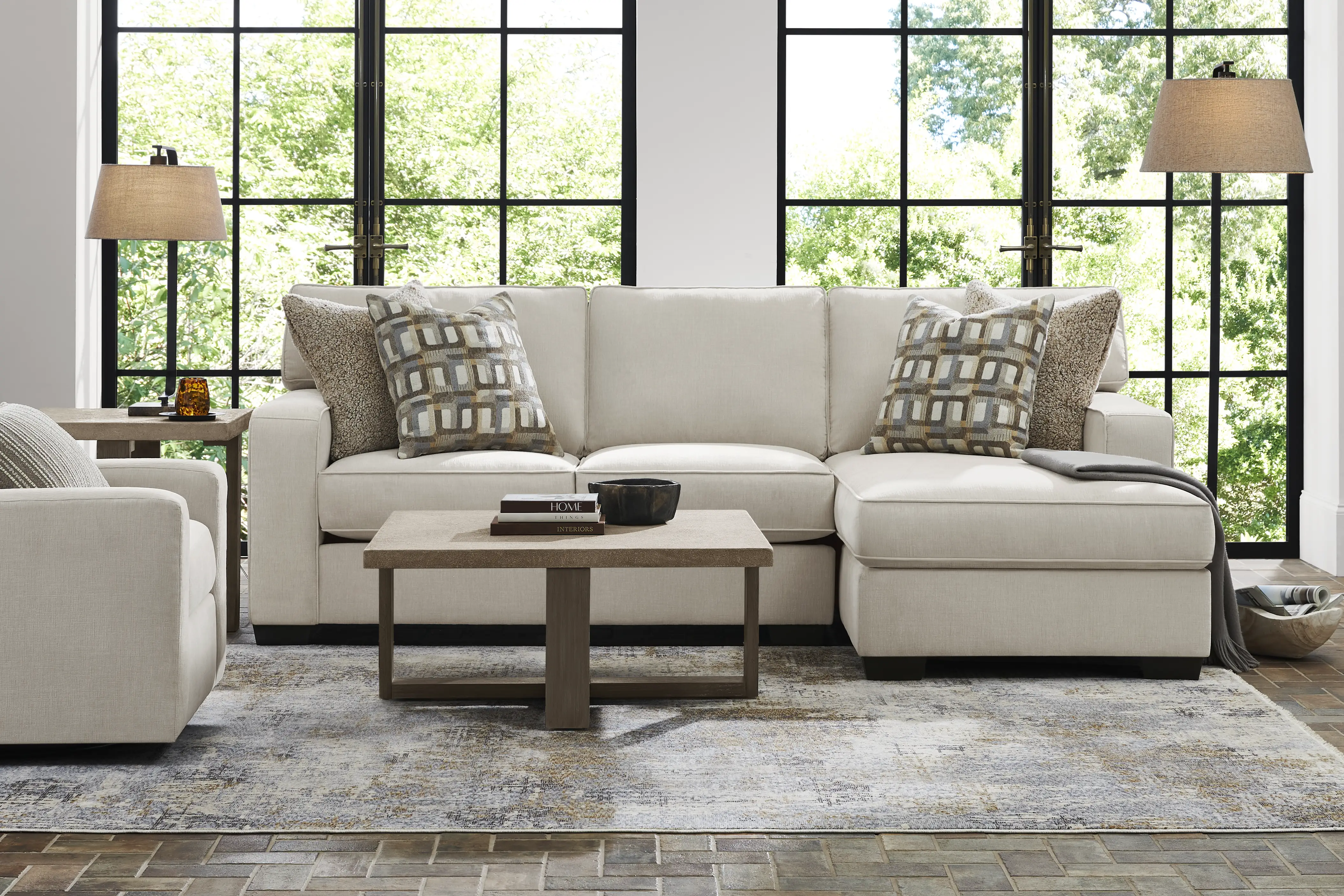 Haskins Beige 2 Pc Sectional - Thumbnail - Image 1
