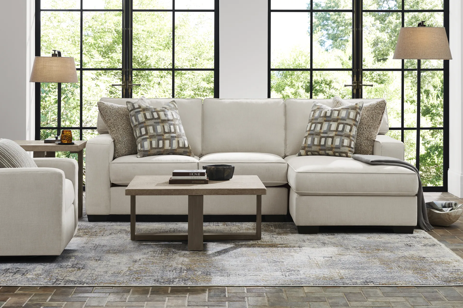 Haskins Beige 2 Pc Sectional - Image 1
