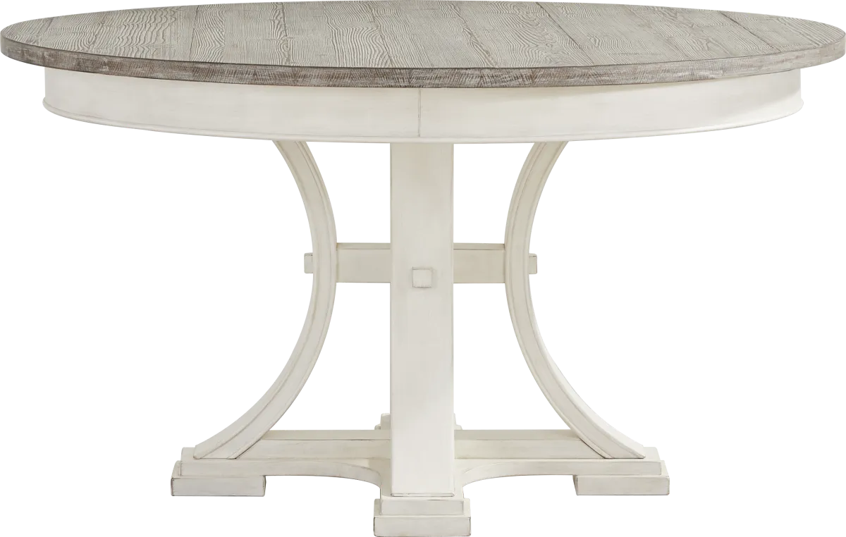 Lainey Cottage 5 Pc White Dining Room Set With Round Dining Table ...