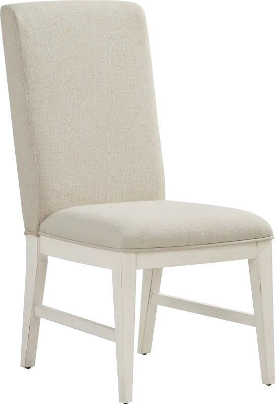 Lainey Cottage White Upholstered Side Chair