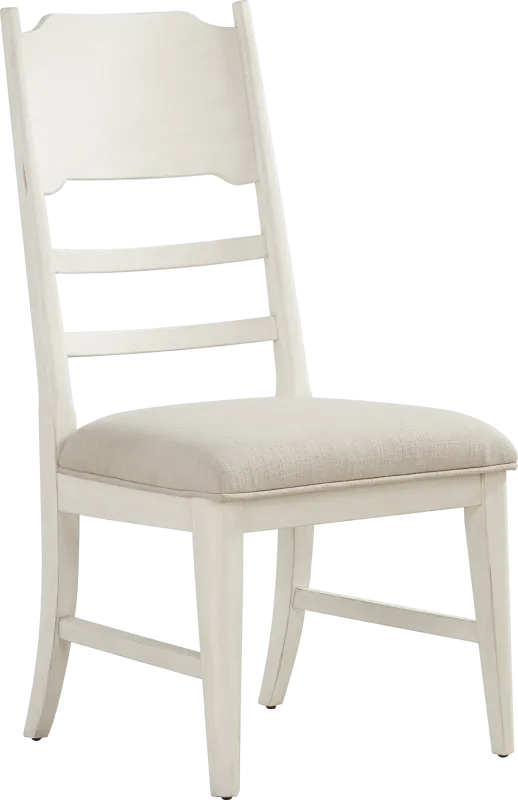 Lainey Cottage White Ladder Back Side Chair