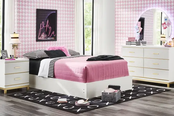 Kids Skye White Twin Platform Bedroom