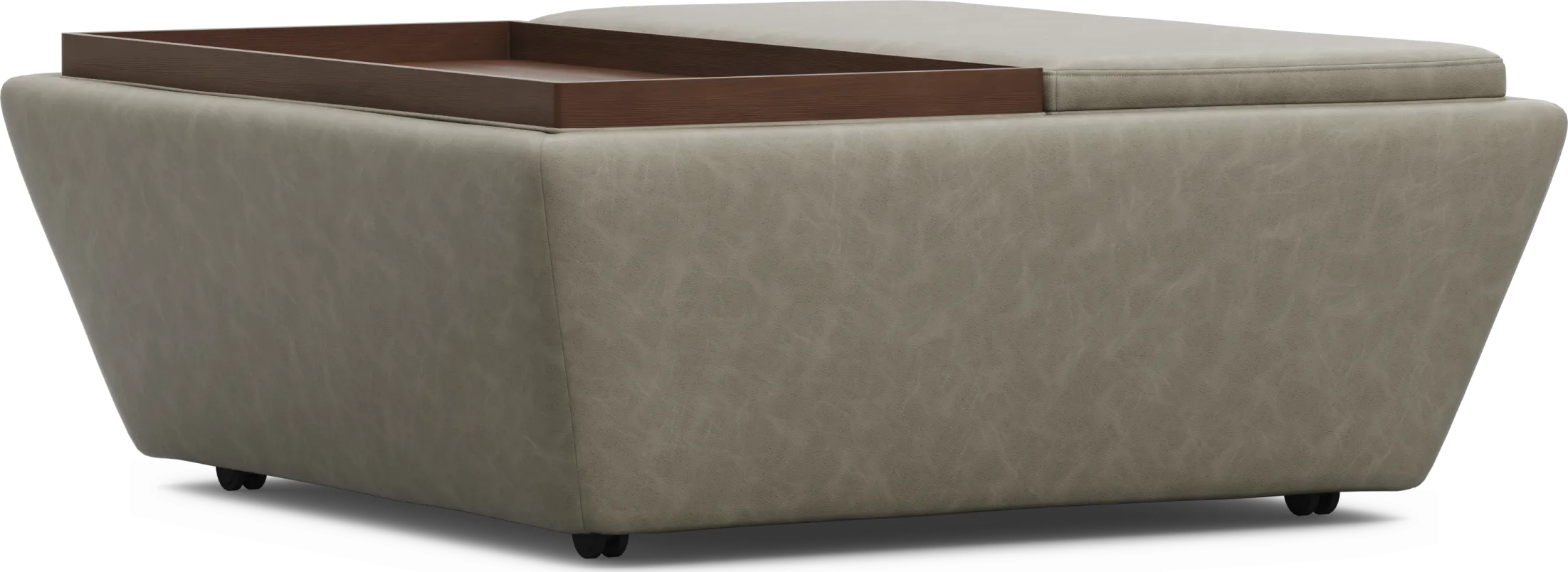 The Flow Gray Storage Ottoman - Thumbnail - Image 1
