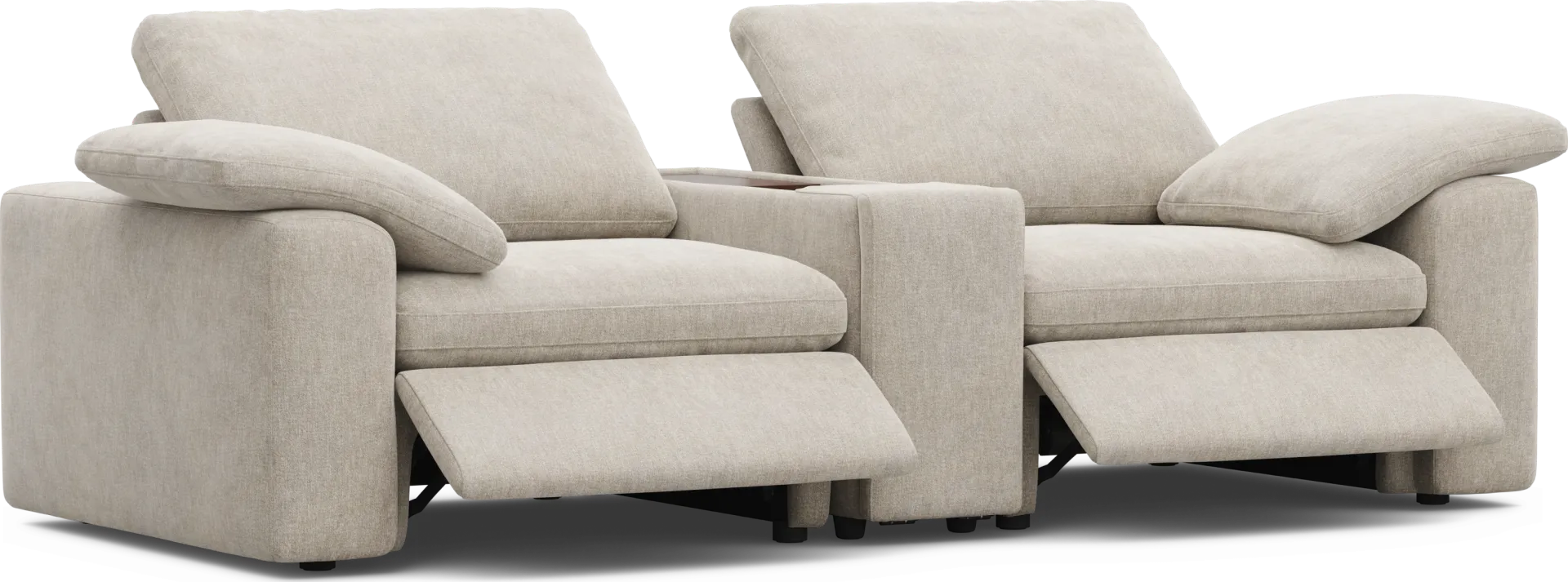 The Flow Gray 3 Pc Dual Power Reclining Sectional - Image 1