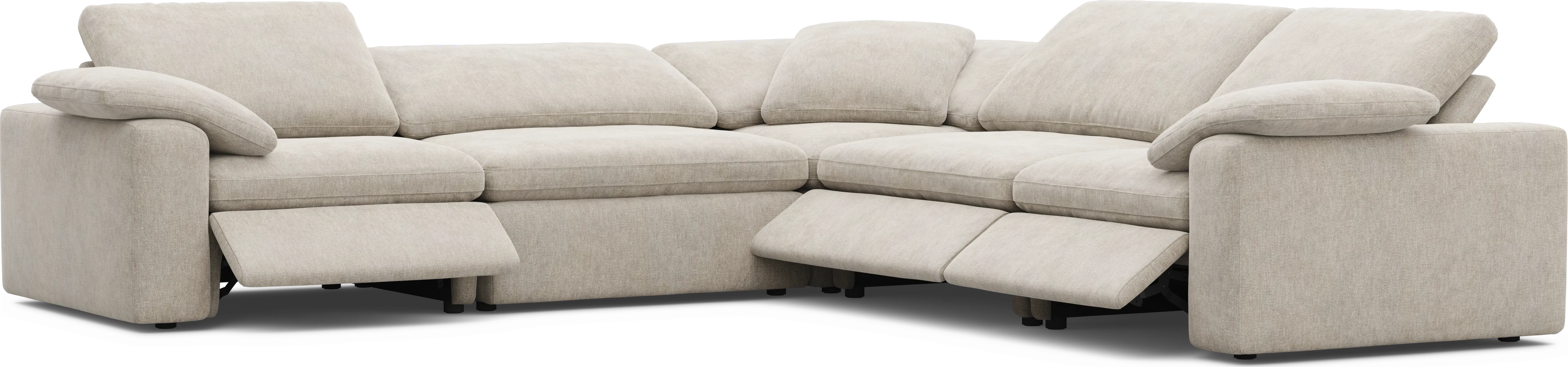 The Flow Gray 5 Pc Dual Power Reclining Sectional - Thumbnail - Image 1